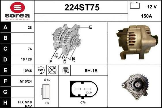 STARTCAR 224ST75 - Alternator furqanavto.az