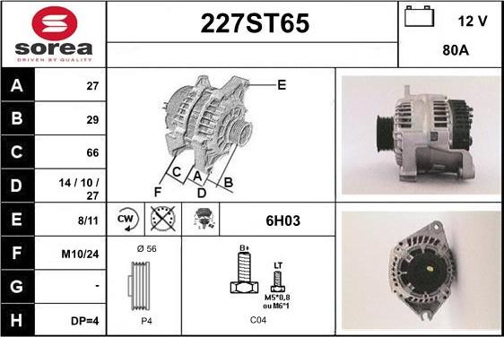 STARTCAR 227ST65 - Alternator furqanavto.az