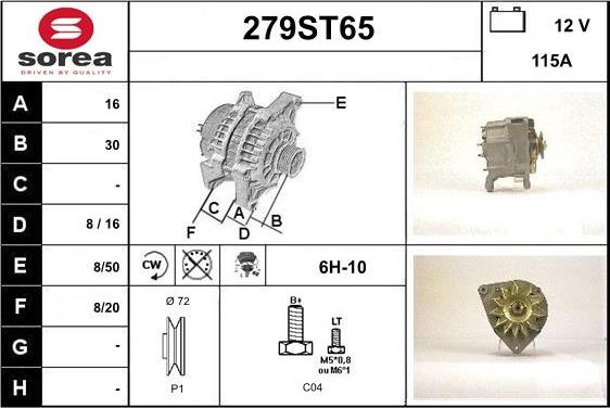 STARTCAR 279ST65 - Alternator furqanavto.az