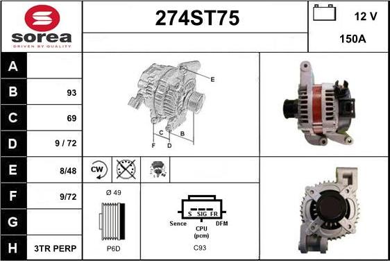 STARTCAR 274ST75 - Alternator furqanavto.az