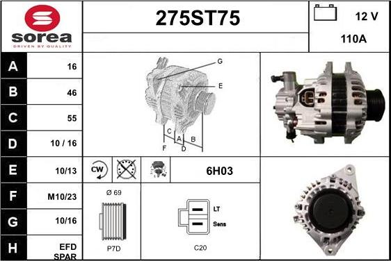 STARTCAR 275ST75 - Alternator furqanavto.az