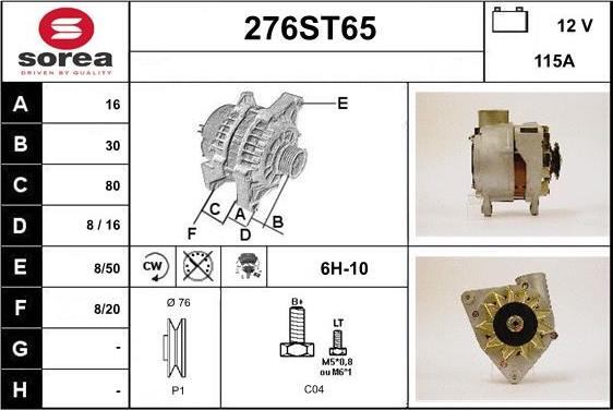 STARTCAR 276ST65 - Alternator furqanavto.az