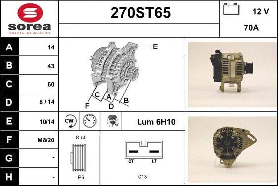 STARTCAR 270ST65 - Alternator furqanavto.az