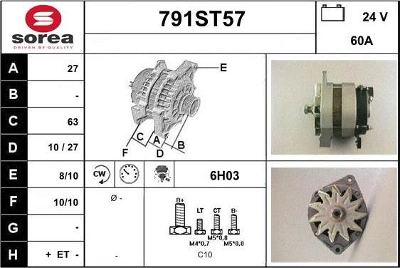 STARTCAR 791ST57 - Alternator furqanavto.az