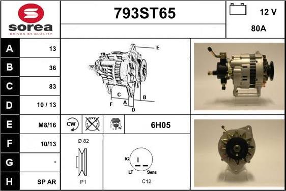 STARTCAR 793ST65 - Alternator furqanavto.az