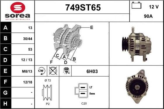 STARTCAR 749ST65 - Alternator furqanavto.az