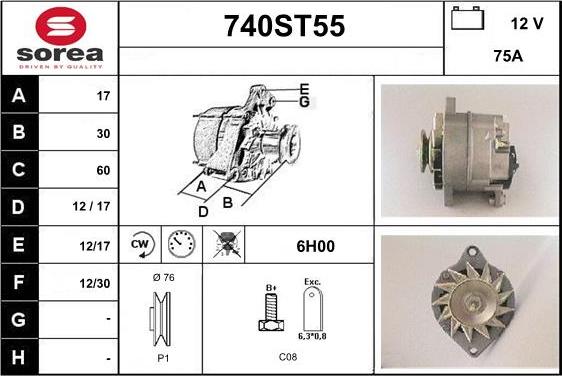 STARTCAR 740ST55 - Alternator furqanavto.az