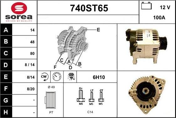 STARTCAR 740ST65 - Alternator furqanavto.az