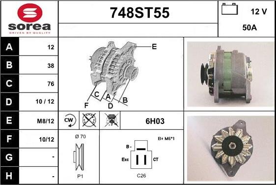 STARTCAR 748ST55 - Alternator furqanavto.az