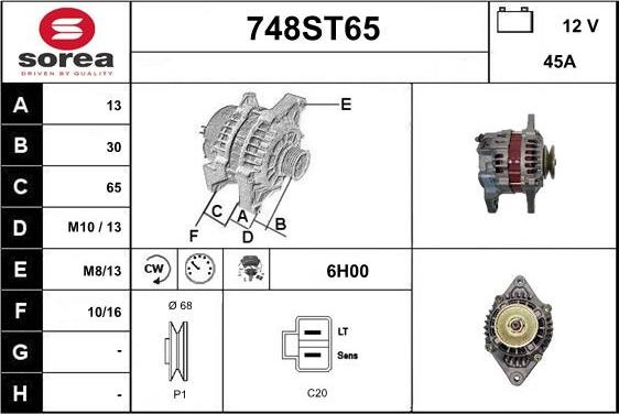 STARTCAR 748ST65 - Alternator furqanavto.az