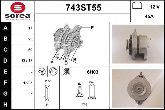 STARTCAR 743ST55 - Alternator furqanavto.az