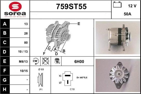 STARTCAR 759ST55 - Alternator furqanavto.az