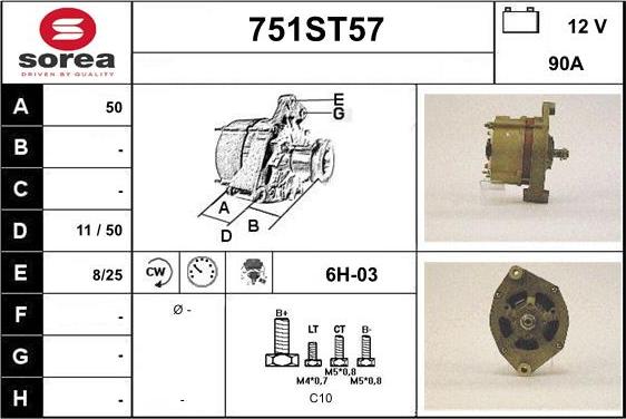 STARTCAR 751ST57 - Alternator furqanavto.az