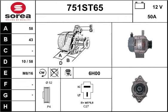 STARTCAR 751ST65 - Alternator furqanavto.az