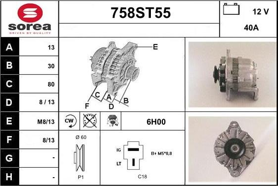 STARTCAR 758ST55 - Alternator furqanavto.az