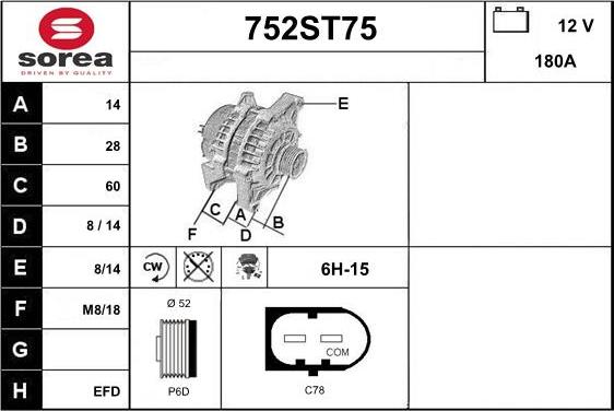 STARTCAR 752ST75 - Alternator furqanavto.az