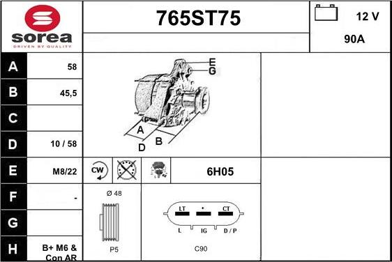 STARTCAR 765ST75 - Alternator furqanavto.az