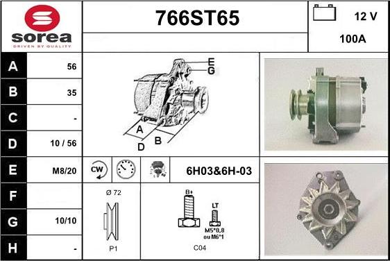 STARTCAR 766ST65 - Alternator furqanavto.az