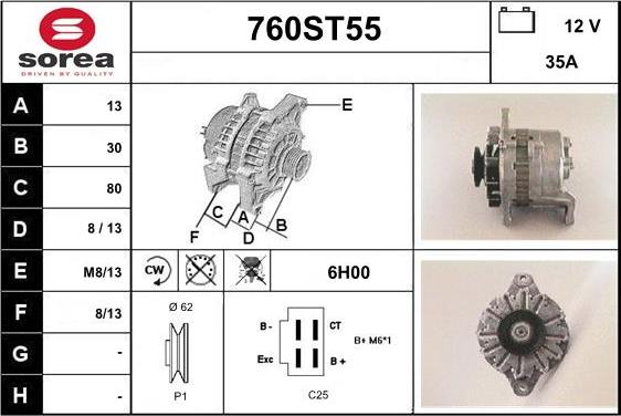 STARTCAR 760ST55 - Alternator furqanavto.az