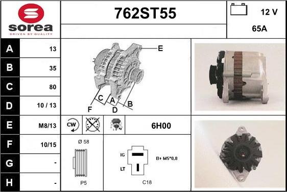 STARTCAR 762ST55 - Alternator furqanavto.az