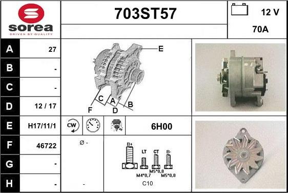 STARTCAR 703ST57 - Alternator furqanavto.az