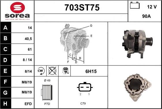 STARTCAR 703ST75 - Alternator furqanavto.az