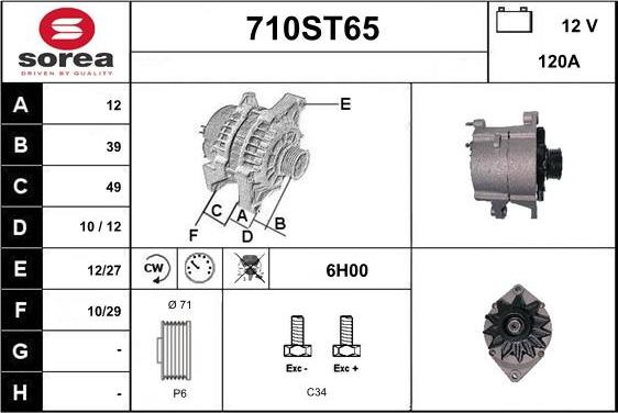 STARTCAR 710ST65 - Alternator furqanavto.az