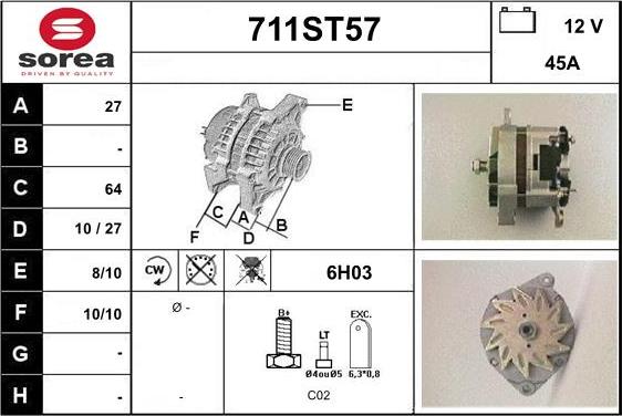 STARTCAR 711ST57 - Alternator furqanavto.az