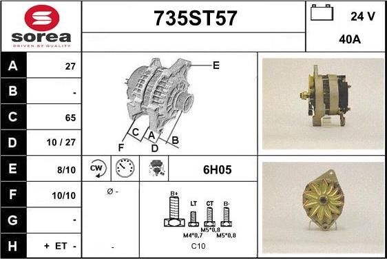 STARTCAR 735ST57 - Alternator furqanavto.az