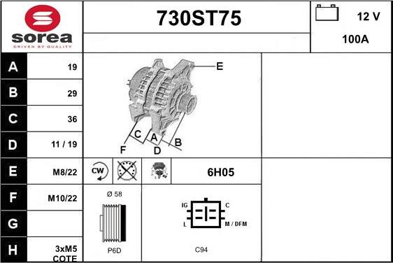 STARTCAR 730ST75 - Alternator furqanavto.az