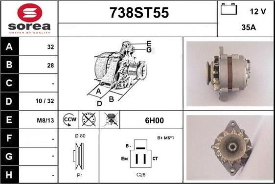 STARTCAR 738ST55 - Alternator furqanavto.az