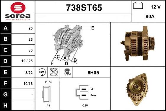 STARTCAR 738ST65 - Alternator furqanavto.az