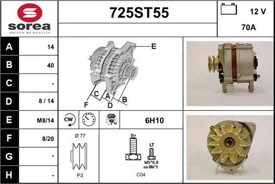 STARTCAR 725ST55 - Alternator furqanavto.az