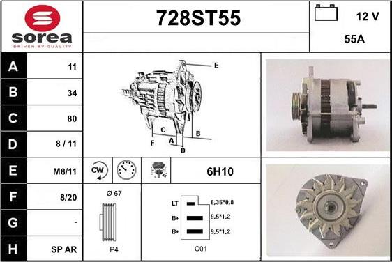 STARTCAR 728ST55 - Alternator furqanavto.az