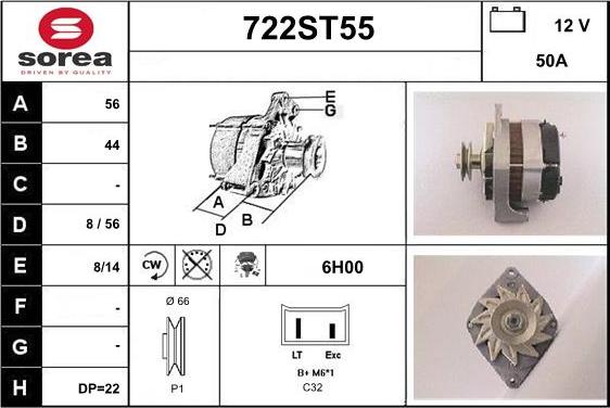 STARTCAR 722ST55 - Alternator furqanavto.az