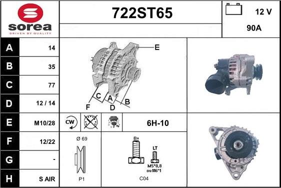 STARTCAR 722ST65 - Alternator furqanavto.az