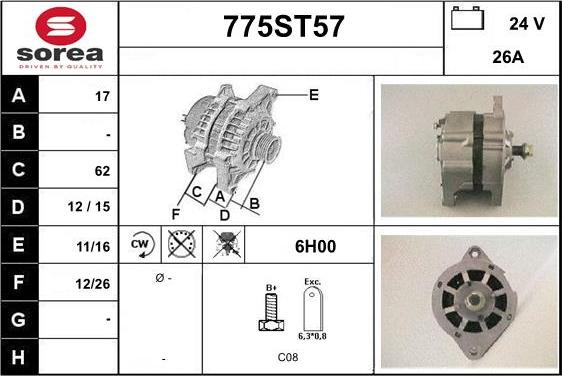 STARTCAR 775ST57 - Alternator furqanavto.az