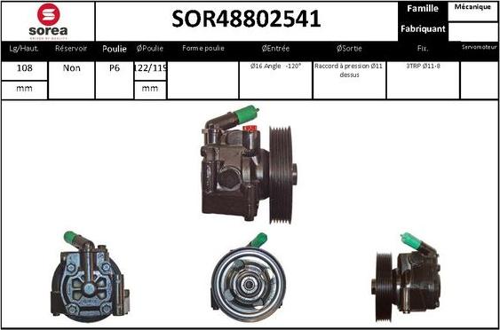 STARTCAR SOR48802541 - Hidravlik nasos, sükan sistemi furqanavto.az