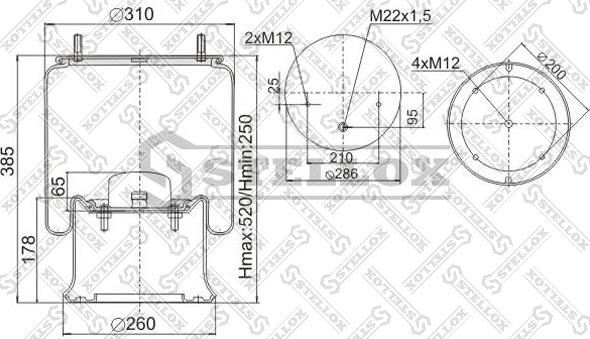 Stellox 90-40231-SX - Körük, pnevmatik asqı furqanavto.az