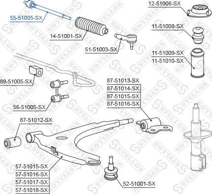 Stellox 55-51005-SX - Daxili Bağlama Çubuğu, Ox Birləşməsi furqanavto.az