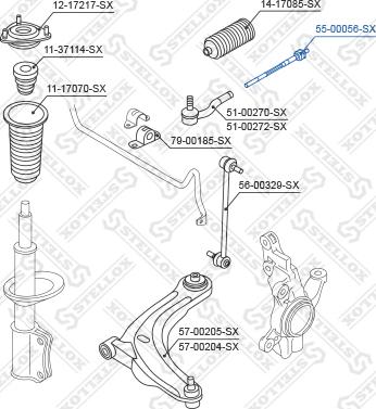 Stellox 55-00056-SX - Daxili Bağlama Çubuğu, Ox Birləşməsi furqanavto.az