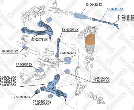 Stellox 55-00340-SX - Daxili Bağlama Çubuğu, Ox Birləşməsi furqanavto.az