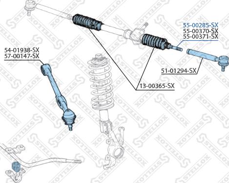 Stellox 55-00285-SX - Daxili Bağlama Çubuğu, Ox Birləşməsi furqanavto.az