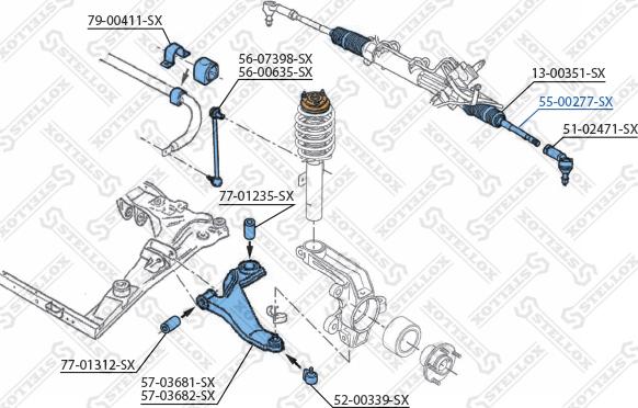 Stellox 55-00277-SX - Daxili Bağlama Çubuğu, Ox Birləşməsi furqanavto.az