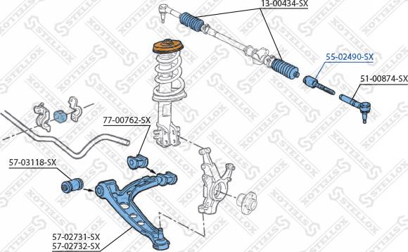 Stellox 55-02490-SX - Daxili Bağlama Çubuğu, Ox Birləşməsi furqanavto.az