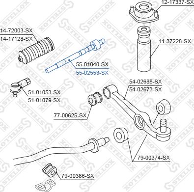 Stellox 55-02553-SX - Daxili Bağlama Çubuğu, Ox Birləşməsi furqanavto.az