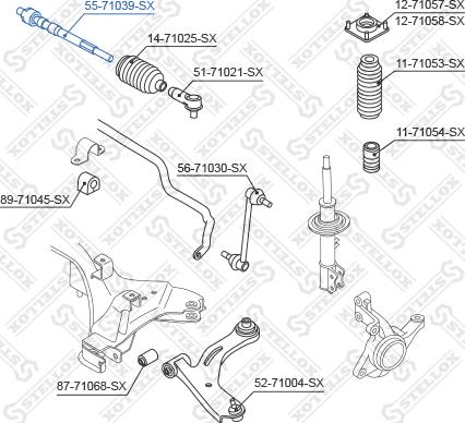 Stellox 55-71039-SX - Daxili Bağlama Çubuğu, Ox Birləşməsi furqanavto.az