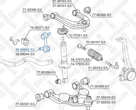 Stellox 56-98045-SX - Çubuq / Strut, stabilizator furqanavto.az