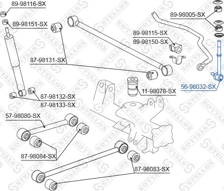 Stellox 56-98032-SX - Çubuq / Strut, stabilizator furqanavto.az