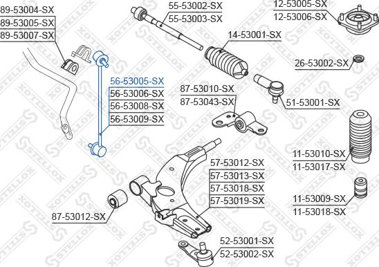 Stellox 56-53005-SX - Çubuq / Strut, stabilizator furqanavto.az